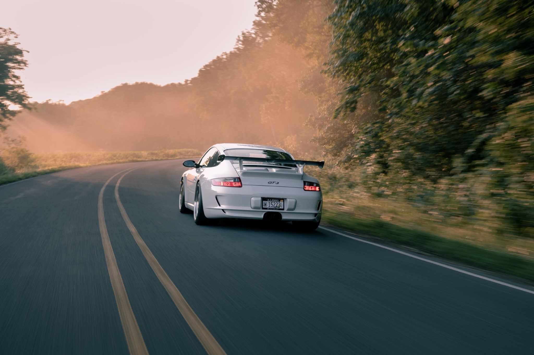 Porsche 911 GT3 on a country road — The Stable driving experience