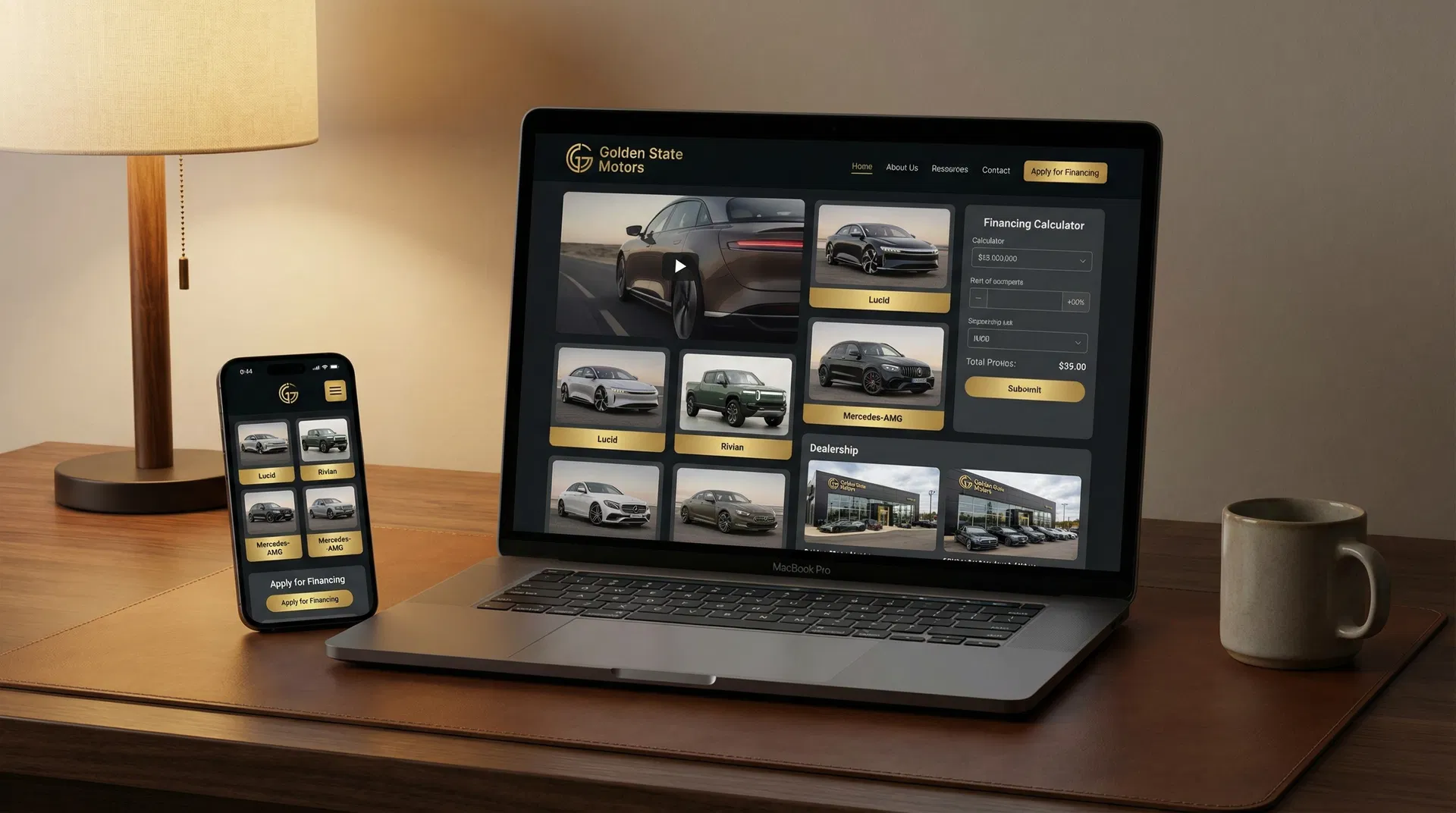 Golden State auto shop website with good design