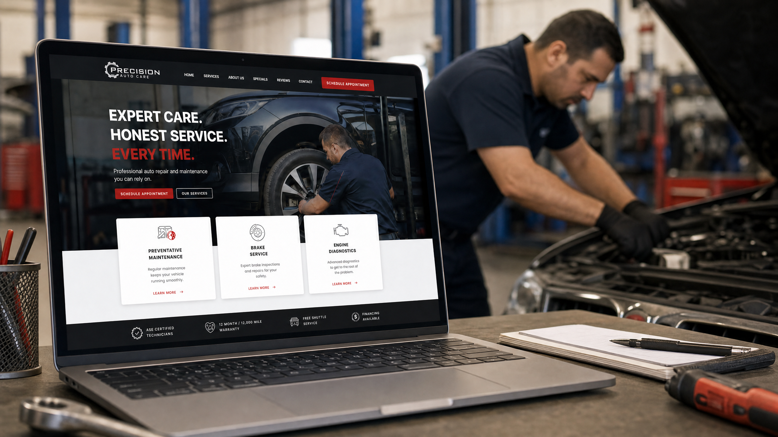 Auto Repair Website Design: Turn Your Auto Shop Site Into a 24/7 Service Advisor